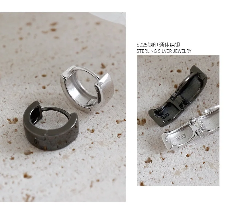 Женские и мужские серебряные серьги изящные минималистичные широкополая серьга