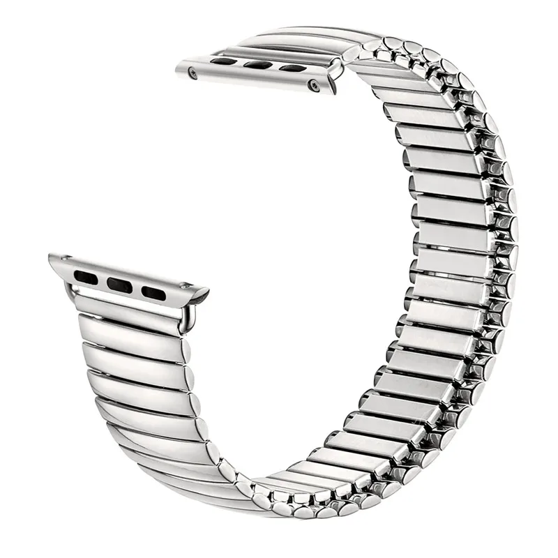 44/42/40/38 стрейч Нержавеющая сталь ремешок для наручных часов Apple Watch, версии телескопическая отлично подходит для замены ремешков Ремешки для наручных часов iWatch, на возраст 1, 2, 3, 4, ремешок для часов