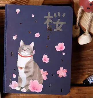 A Милый карманный дневник с котом и цветами, 10,5*14,4 см, сделай сам, ежедневник, 224 P, японская мода, Staitonery - Цвет: A