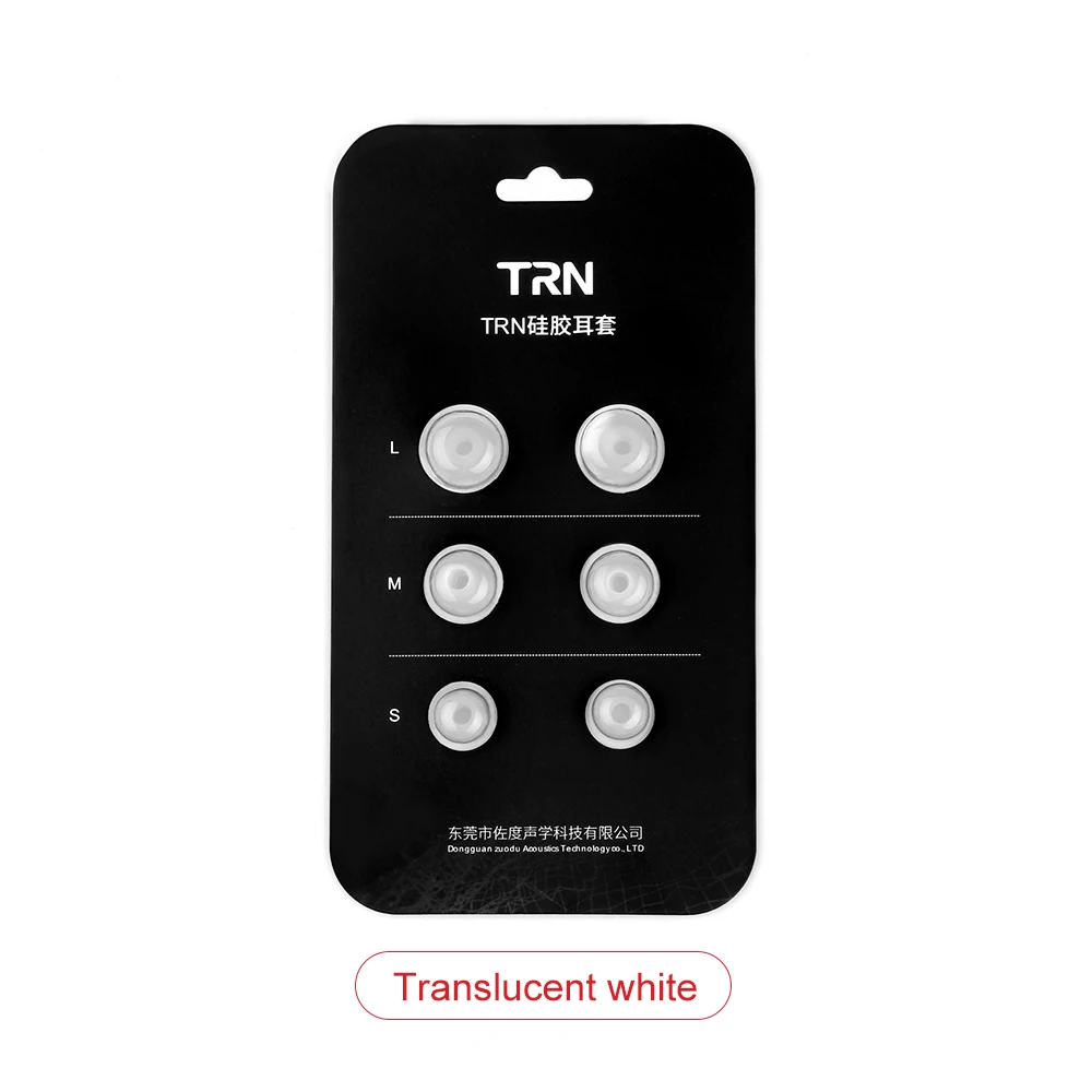 White Eartips TRN 3 пары 6 шт L/M/S Наушники вкладыши наконечники 4,5-5 мм наушники силиконовые ушные вкладыши для KZ TRN CCA наушники - Цвет: White Eartips