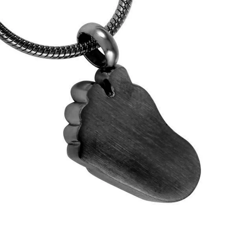 

IJD8041 Baby Foot Shape Stainless Steel Cremation Keepsake Pendant for Hold Ashes Urn Necklace Human Memorial Jewelry
