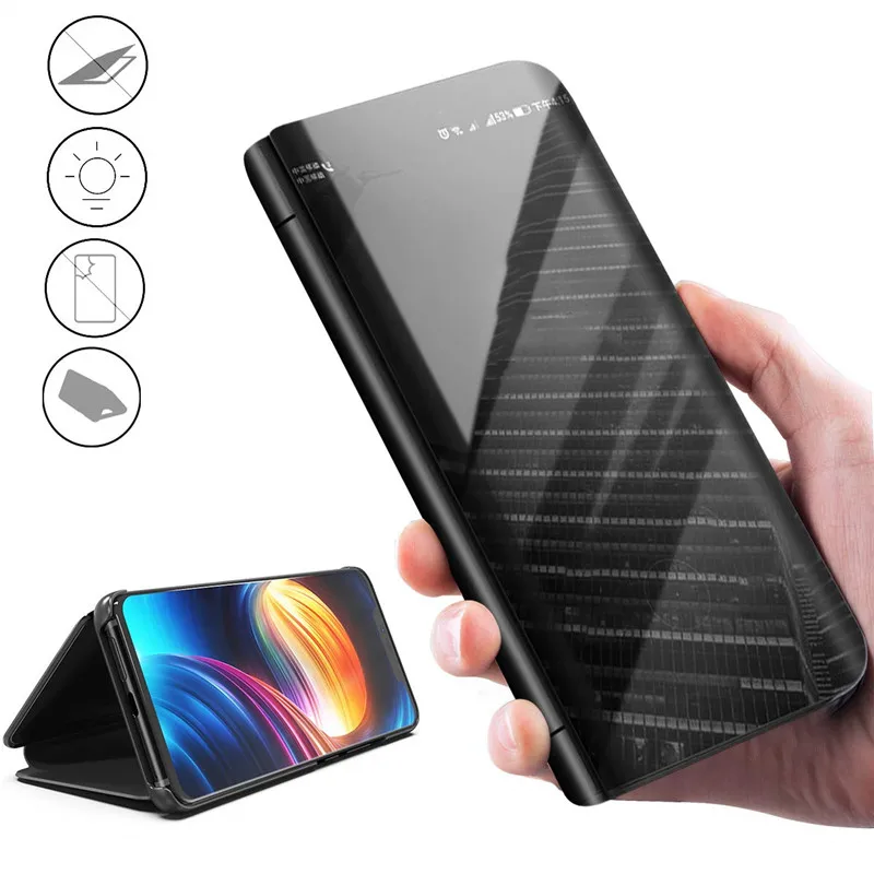 Умный зеркальный флип чехол для Huawei P20 P30 Lite Mate 20 10 Pro Y6 Y5 Prime 2018 Honor 8X 7A 7C Y9 P Smart
