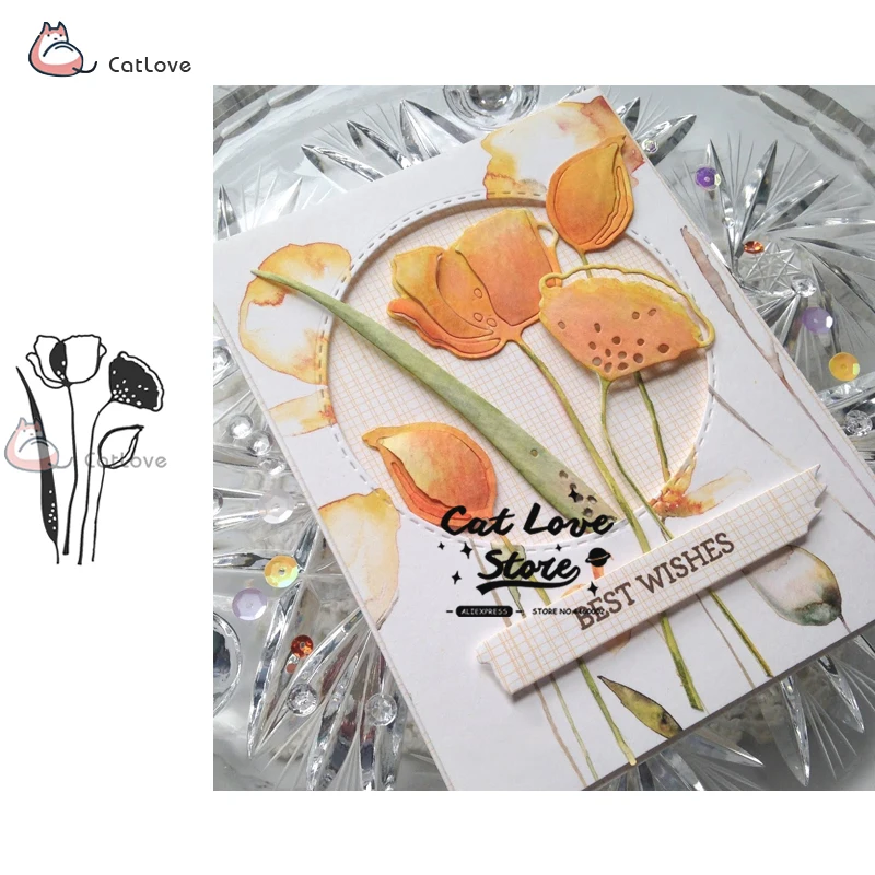 Цветок растение металлические штампы трафареты для сделай сам Скрапбукинг