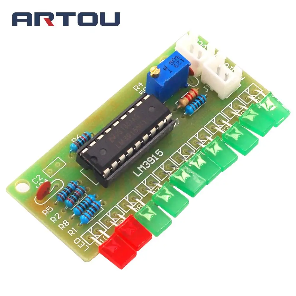LM3915 10 светодиодный анализатор звукового спектра набор индикаторов уровня сделай