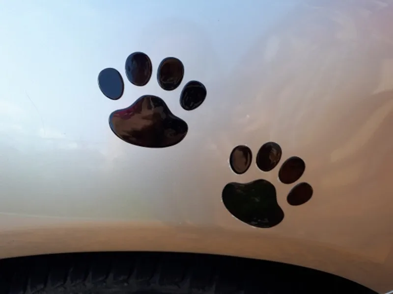 2 шт крутая наклейка на автомобиль Дизайн лапа 3D животное собака кошка медведь ноги печатает наклейки в виде отпечатка ноги автомобиля стикер s серебро золото авто аксессуары