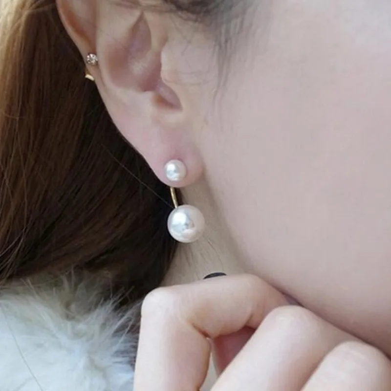 Красивые модные серьги с имитацией жемчуга для женщин золотые ювелирные изделия