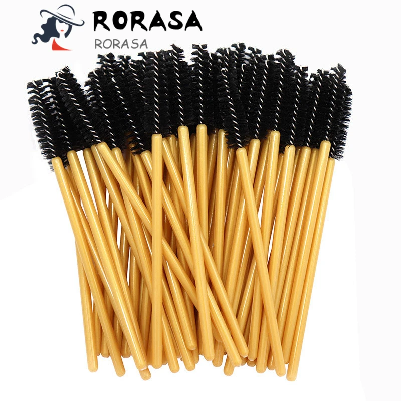 RORASA 50 шт./упак. одноразовые микрометрические щетка для ресниц тушь для ресниц карандаше-аппликаторе щетки и гребни для волос щетка для ресниц мотальные набор инструментов для макияжа