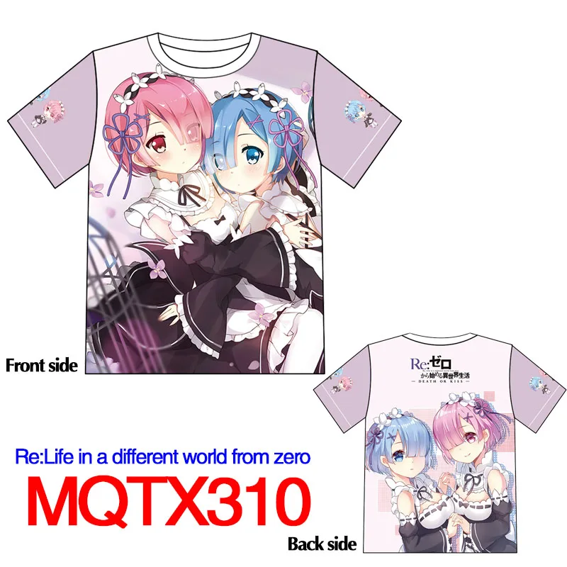 

Re:Life in a Different World from Zero Anime Cosplay Costumes Hot Sale Short-Sleeve Tops O-Neck Style Tees for Gift