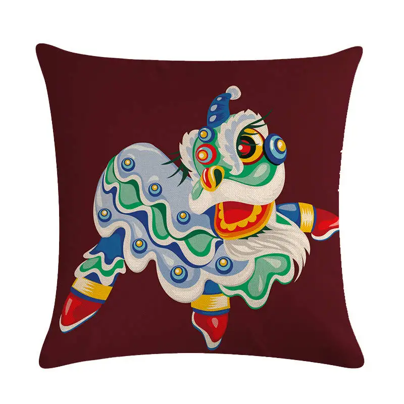 45 см * наволочка в китайском стиле для танца льва льняная/хлопковая подушки