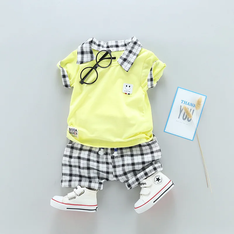 AiLe Rabbit Two children's clothing wholesale summer new boy cotton suit gentleman a undertakes to small |