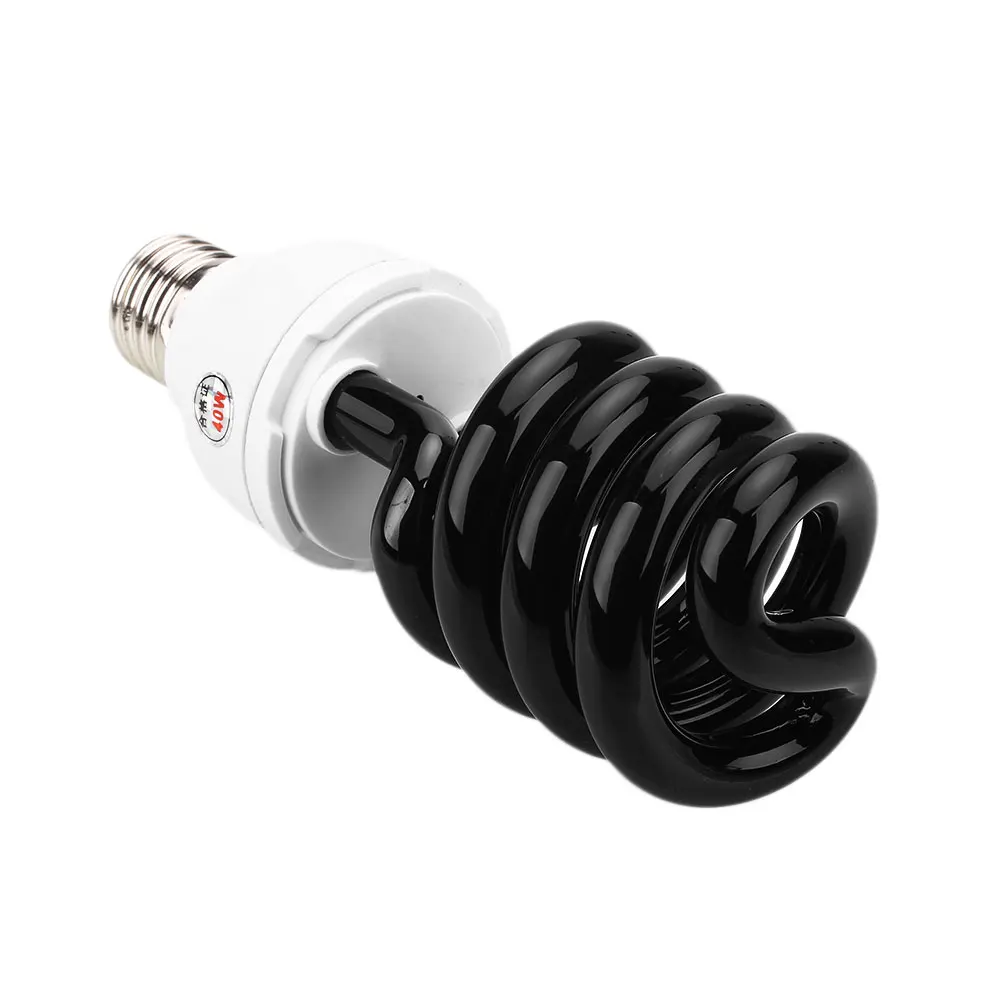 220V E27 40 Вт ультрафиолетовая лампочка энергосберегающие черный светло-фиолетовая лампа освещения ультрафиолетовая флуоресцентная компактная люминесцентная лампа лампочка спираль