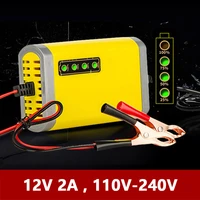 smart led 12 volt 2a automatic battery charger for car motorcycle scooters mowers auto 12v lead acid agm gel 7ah 10ah 12ah 20ah