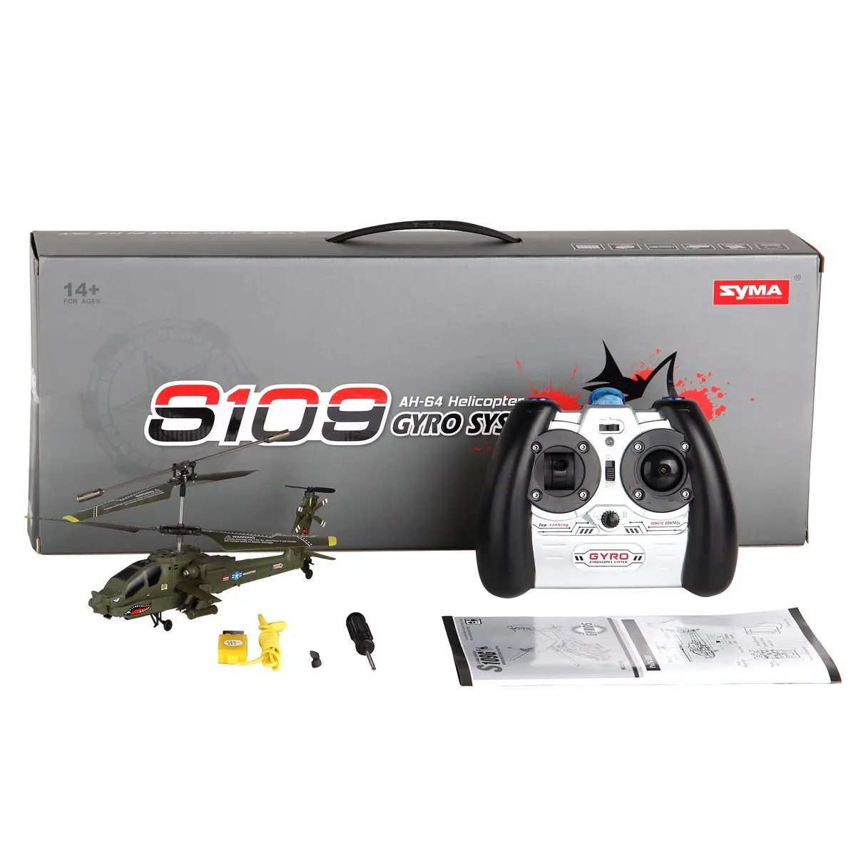 Новейший оригинальный S109G 3CH RC ударный вертолет AH-64 Апач имитация внутреннего