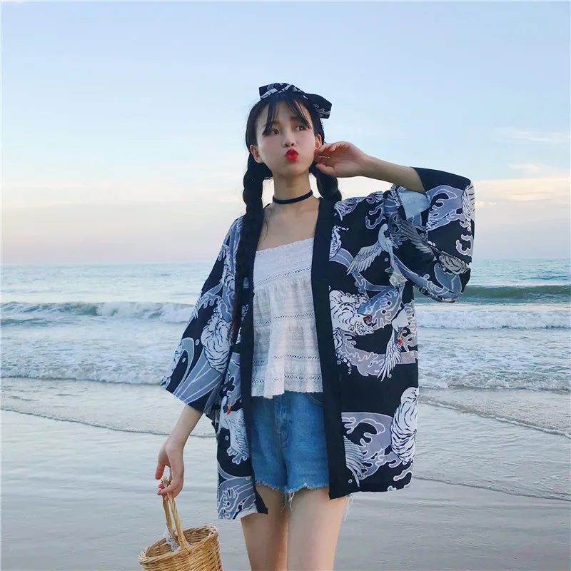 Кимоно женское лето 2019 кимоно Гейша кардиган женский японский юката Харадзюку