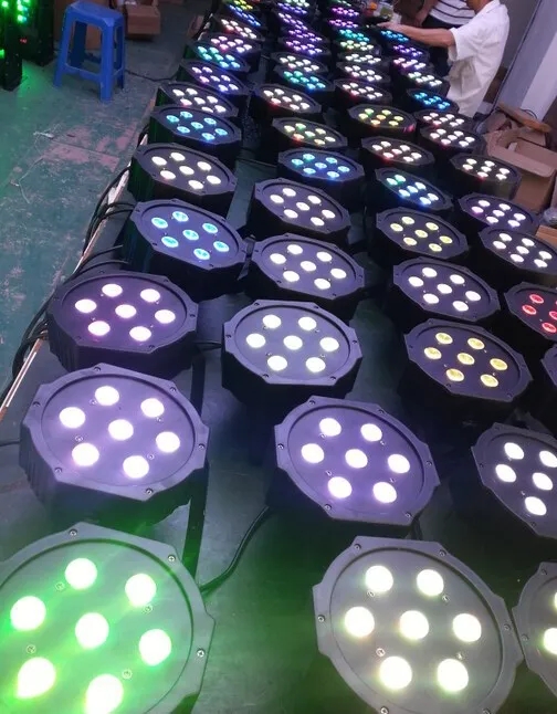 Оптовая продажа 10 * лот 7*10 Вт 4 в 1 rgba черный корпус светодиодный сценический