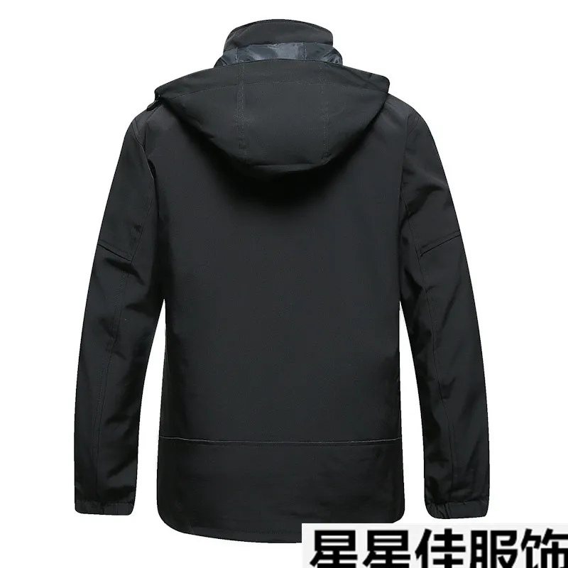 10XL 8XL 6XL мужские зимние 3 в 1 внутренний флис 2 шт набор уличные куртки теплая водонепроницаемая бейсболка для походов с защитной сеткой походная куртка