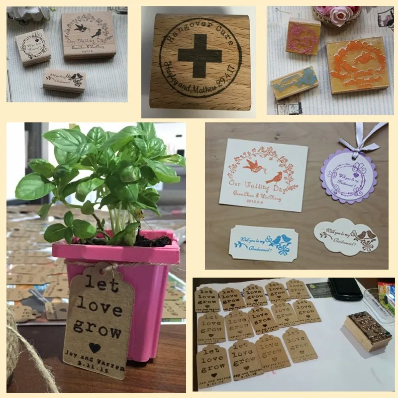 DIY Персонализированные Пользовательский штамп пусть любовь создание Кофе Bean