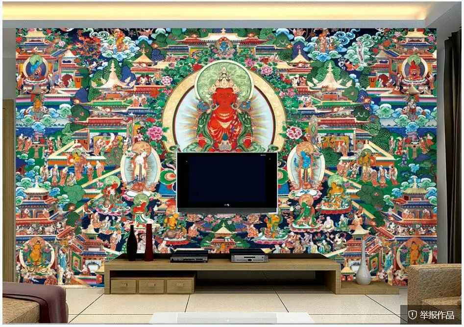 WDBH 3d обои на заказ фото буддистские фрески китайской династии Тан храмы домашний