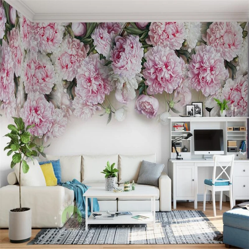 Европейский Романтический пион wellyu задний фон для телевизора Большие Настенные
