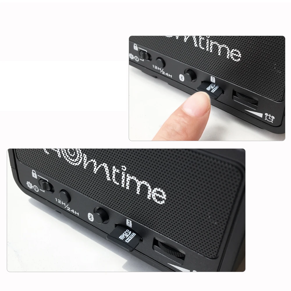 Homtime портативный динамик с часами usb порты Bluetooth светодиодный цифровой будильник