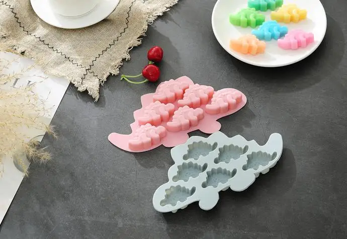 1 шт. милый мультфильм динозавр силиконовые формы 6 сетки 3D DIY сахар конфеты ремесло помадка формы торт приборы для украшения выпечки поднос для печенья