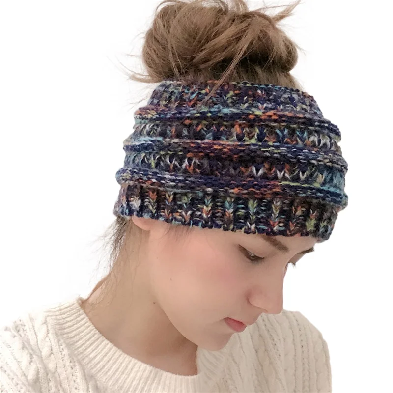 New Headwear Knitted Crochet Headband Turban Winter Ear Warmer Headwrap Elastic Hair Band for Women's Wide Hair Accessories