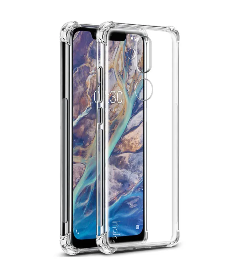 IMAK подушка безопасности для Nokia X7 чехол силиконовый сольф ТПУ чехол для Nokia X71 Чехол+ пленка для экрана для Nokia 8,1 противоударный чехол