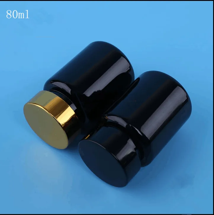 Бесплатная Доставка 80 мл Коричневый Пустые Пластиковые Бутылки Порошок Таблетки