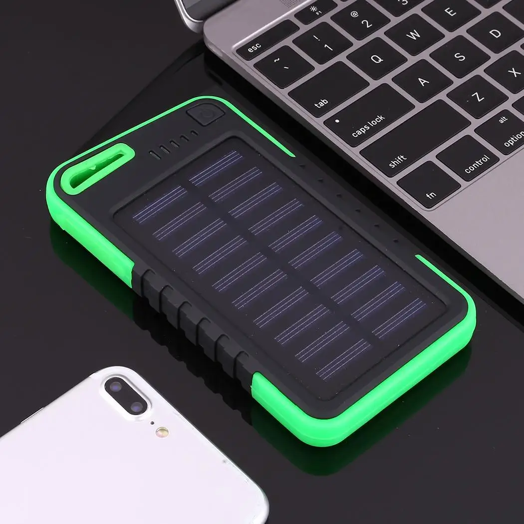 Внешний портативный двойной USB Солнечный внешний аккумулятор для iPhone Samsung Huawei Xiaomi