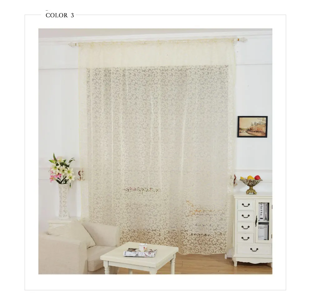 NAPEARL, европейский стиль, жаккардовый дизайн, украшение для дома, современный занавес, тюль, ткань органза, прозрачная панель, обработка окна, белый цвет