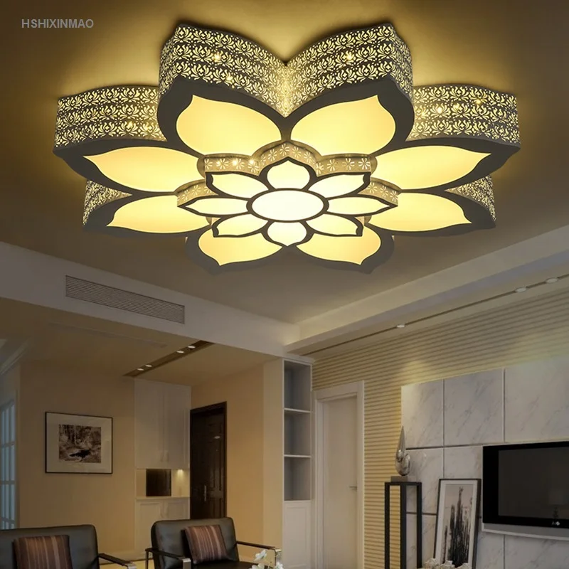 Светодиодная лампа в форме цветка лотоса потолочная для гостиной спальни учебы
