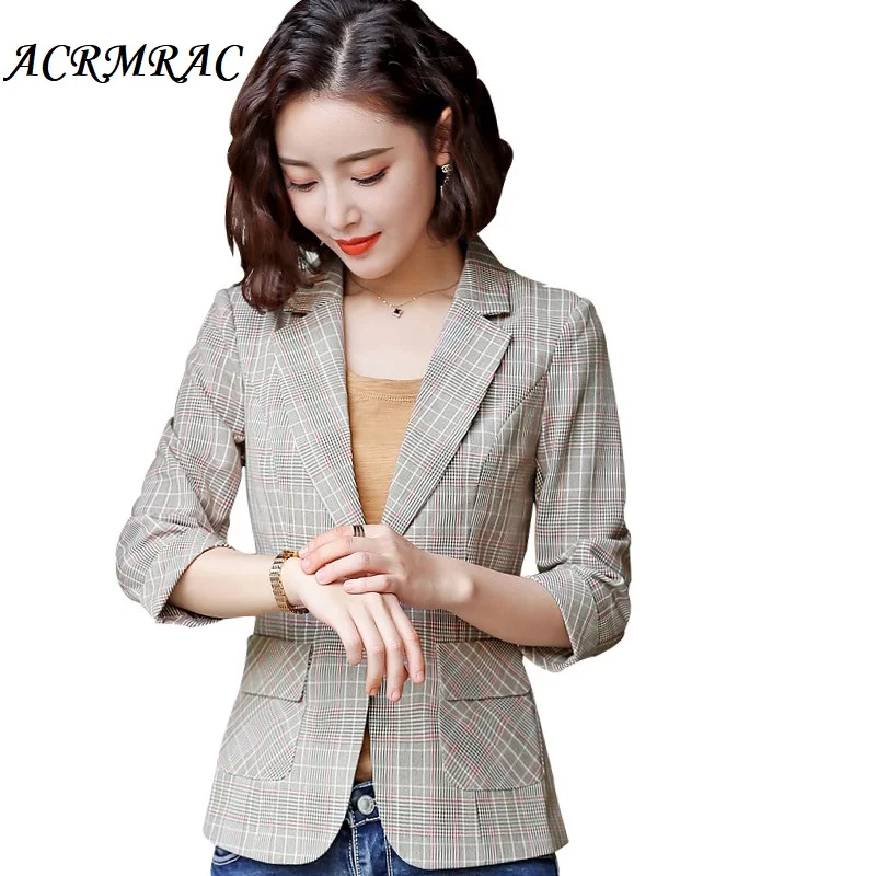 Женские блейзеры ACRMRAC тонкая женская короткая весенне осенняя куртка деловые для