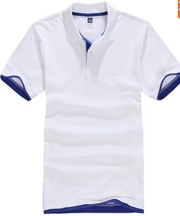 Бренд Camisa PoloShirt, Мужская Дизайнерская хлопковая рубашка, мужские футболки с коротким рукавом, спортивные футболки, футболки для тенниса размера плюс, XXXL, Blusas, топы - Цвет: white with blue