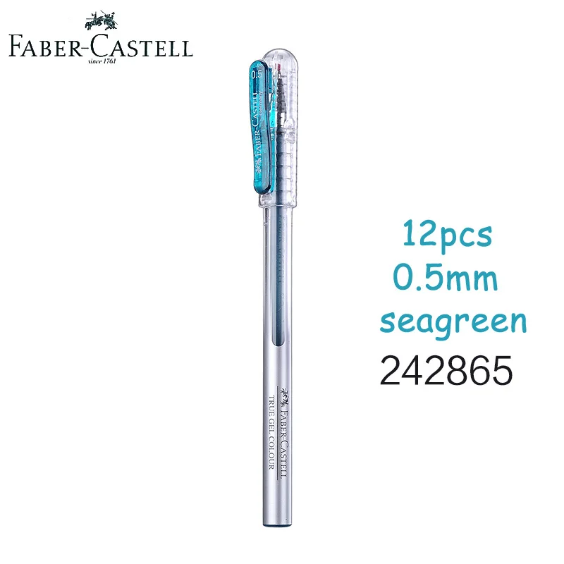 12 шт гелевая ручка Faber Castell True Gel 0,5 мм с Twinball для супер гладкого письма, предотвращает утечку чернил - Цвет: 6 pcs sea green