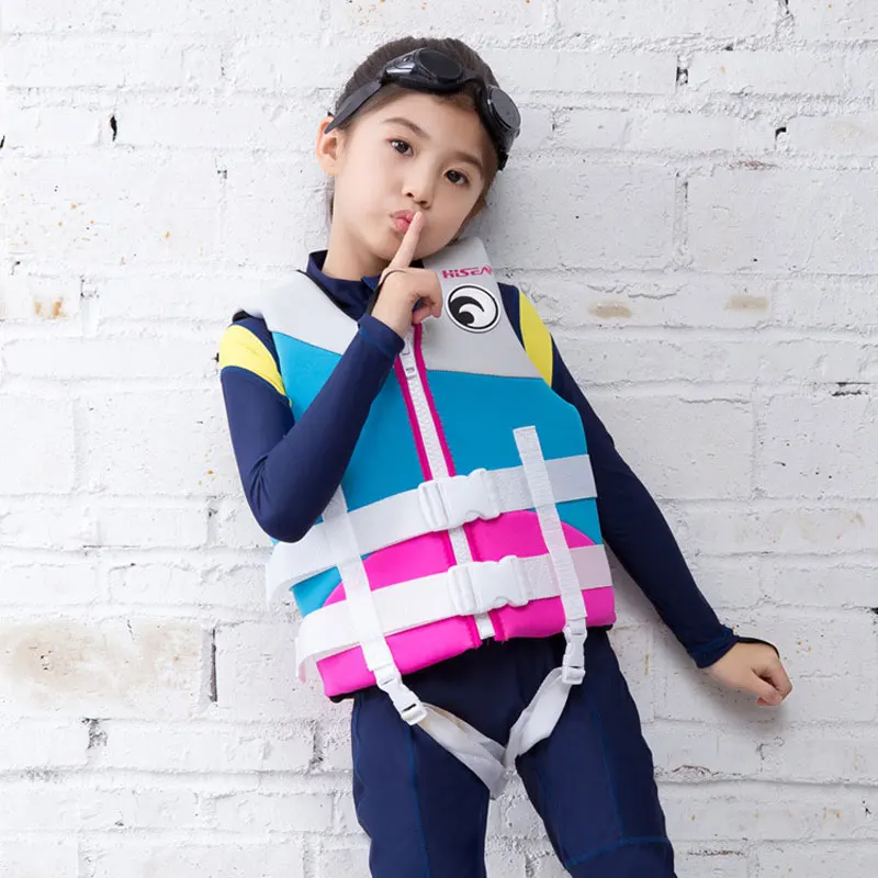 Hisea Kids спасательный водный жилет спортивный неопреновый с ремнем на молнии для
