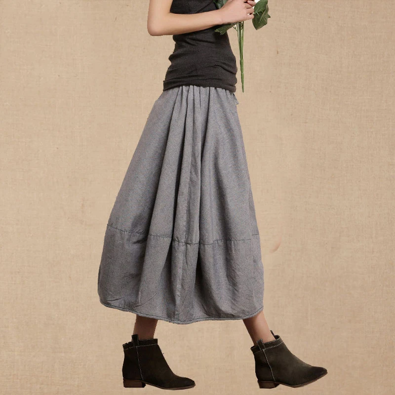 Женская хлопковая юбка в стиле Харадзюку длинная большого размера литературном