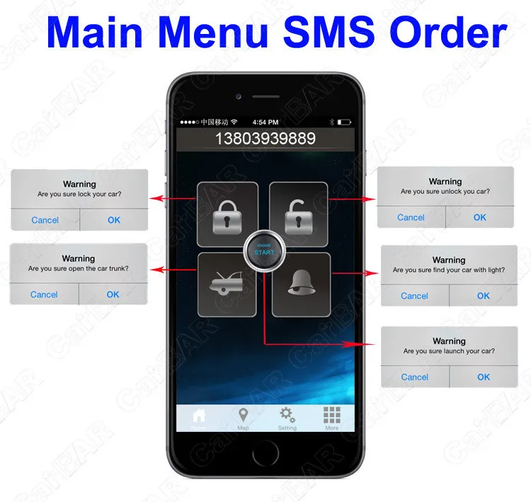 IOS Android GPS GSM Car Alarm for Hummer Start Stop Button Two Way with Top Quality Advanced Technology CARBAR | Автомобили и