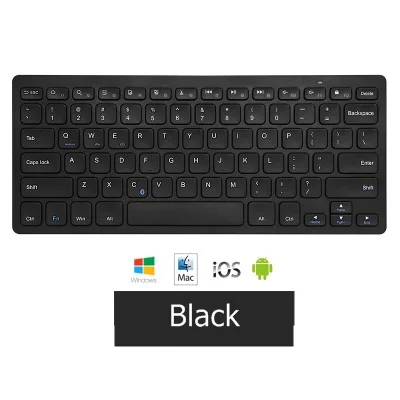 Черный Лук HB098 Тонкий Универсальный мини Bluetooth клавиатура для ноутбука, телефона, планшета, удобный и немой - Цвет: Черный