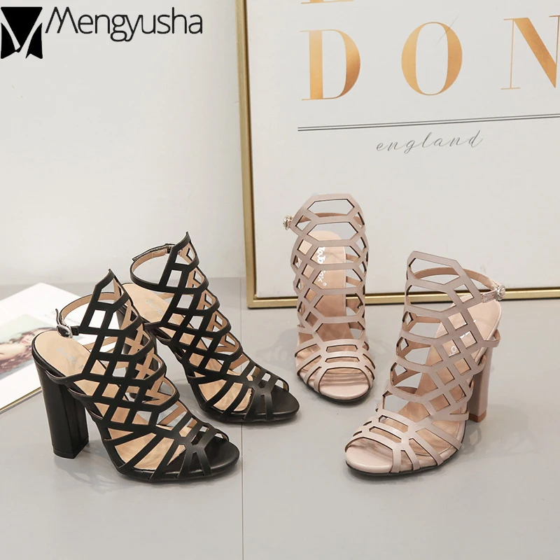 Женская обувь в Европейском стиле открытые сандалии на высоком толстом каблуке 12