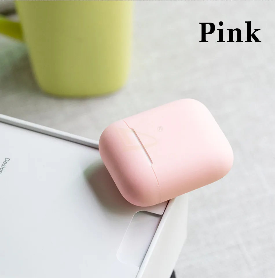 Pink Роскошный официальный силиконовый чехол для наушников для Apple AirPods 1 2, мягкий чехол, беспроводные Bluetooth наушники для Airpods, чехол - Цвет: Pink