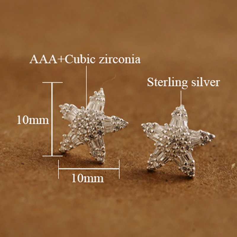 Женские свадебные серьги-гвоздики из стерлингового серебра 925 пробы с