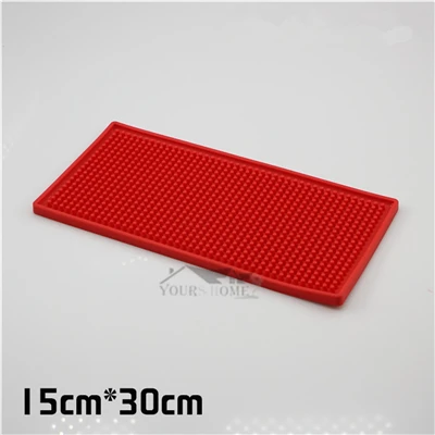 15x30cm Red 3 размера и 4 цвета прямоугольник резиновый пивной бар сервис разлив коврик для стола черный водонепроницаемый ПВХ коврик кухня стекло подставки под столовые приборы - Цвет: 15x30cm Red