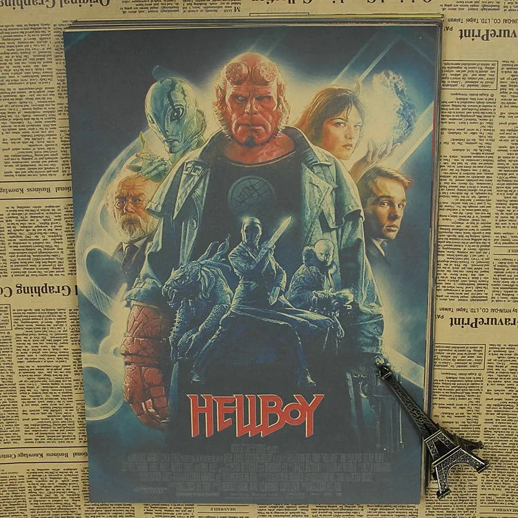Hell Baron gold Legion retro classic movie poster bar coffee living room kraft | Дом и сад