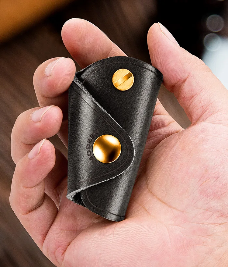 Современный бренд натуральная кожа кошелек для смарт-ключа DIY брелок EDC Мини карманный Автомобильный держатель для ключей органайзер для ключей