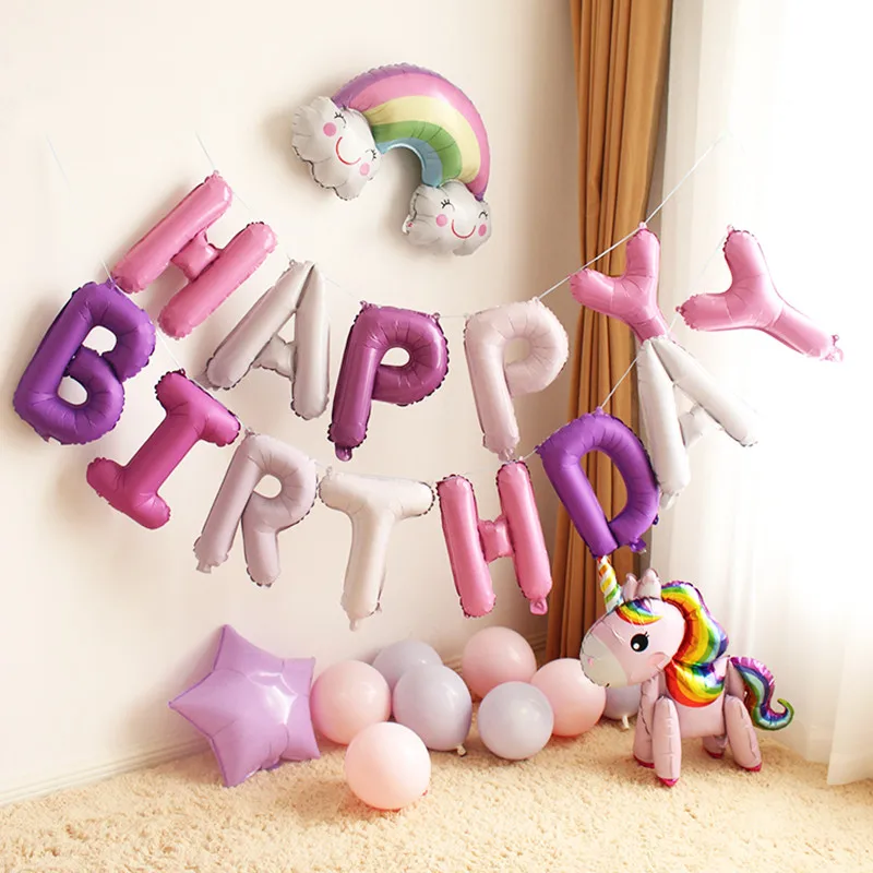 13 шт воздушный шар с днем рождения буквы Alphabe фольгированные воздушные шары