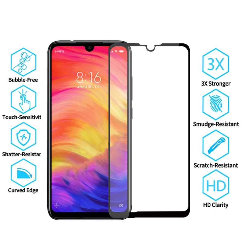 10 шт. Note7 защита для экрана Xiaomi Redmi Note 7/Mi Play закаленное стекло 9H новый полный чехол