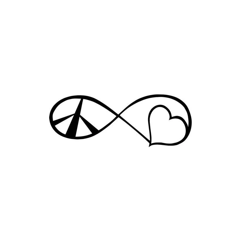 

Автомобильная виниловая наклейка с надписью «Peace Love Forever»