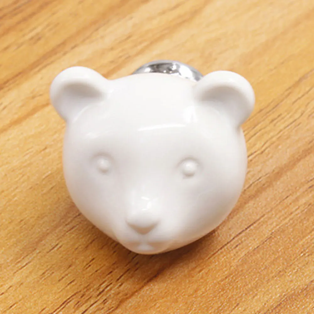 Дверные ручки Творческий Керамика медведь дизайн 7 цветов для Шкаф-Гардероб