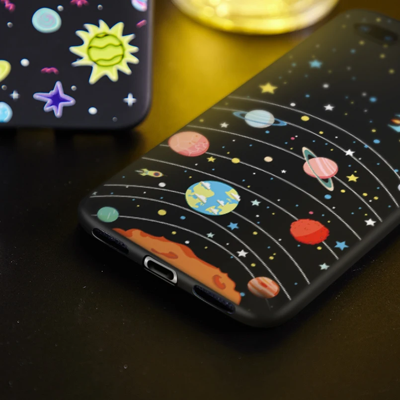 Силиконовый чехол ASINA для iPhone 7 8 Plus с мультяшными звездами и космическим рисунком