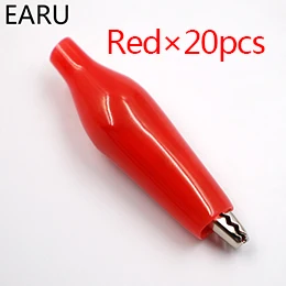Red 20pcs 20pcs28MM металлический зажим аллигатора G98 крокодил Электрический зажим испытательный зонд метр Черный Красный с пластиковым ботинок авто Батарея - Цвет: Red 20pcs
